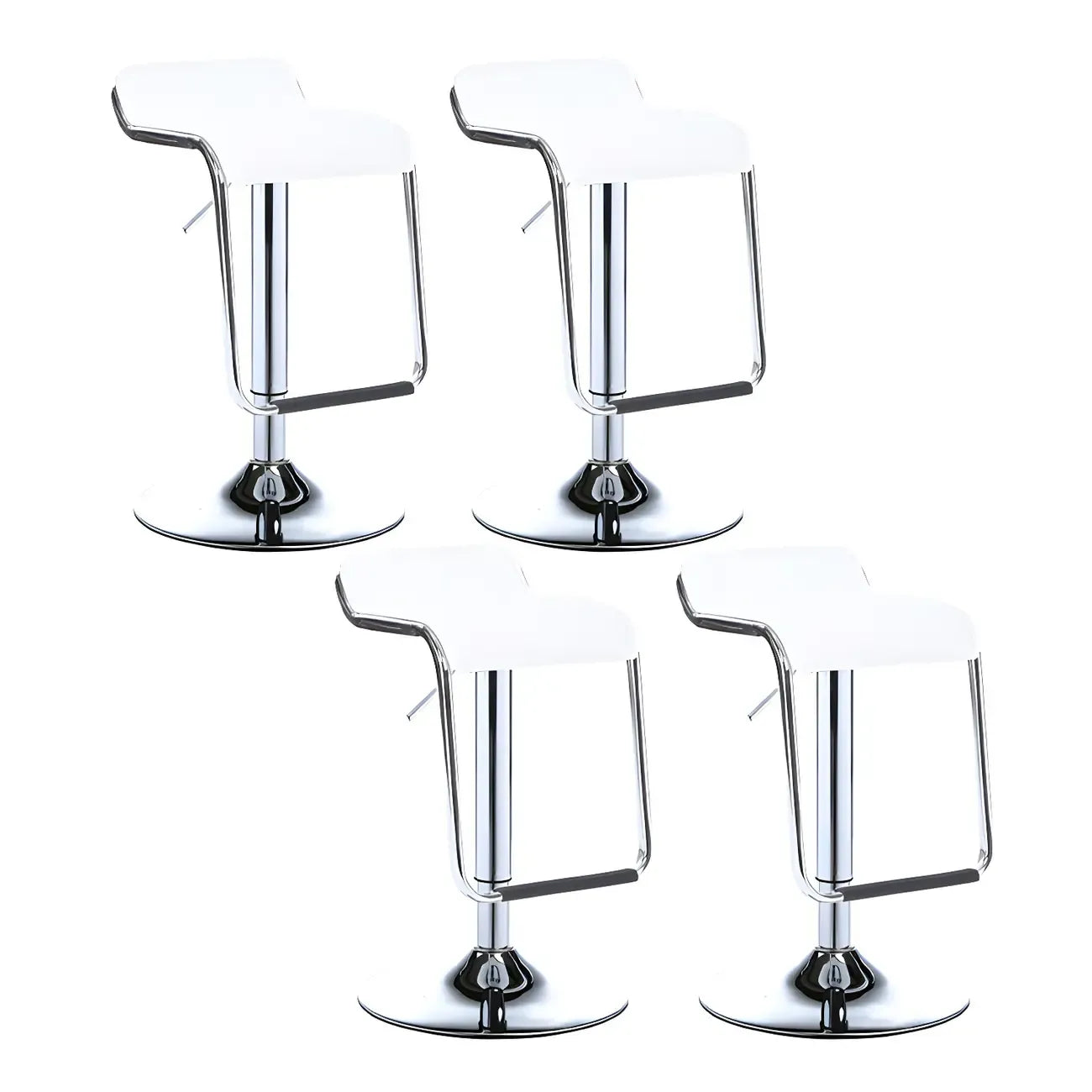 Tabouret de bar pivotant moderne sur pied, hauteur réglable, dossier bas, revêtement en similicuir.