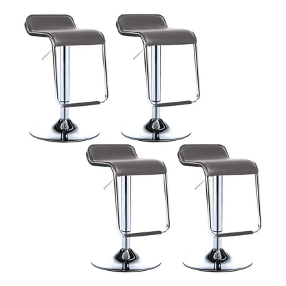 Tabouret de bar pivotant moderne sur pied, hauteur réglable, dossier bas, revêtement en similicuir.