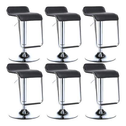 Tabouret de bar pivotant moderne sur pied, hauteur réglable, dossier bas, revêtement en similicuir.