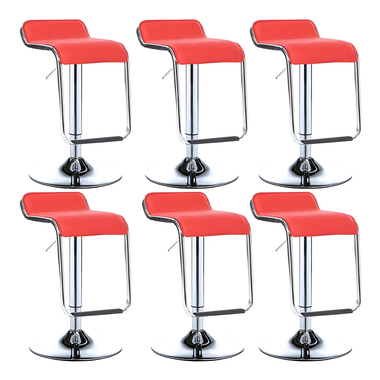 Tabouret de bar pivotant moderne sur pied, hauteur réglable, dossier bas, revêtement en similicuir.