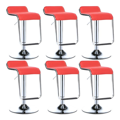 Tabouret de bar pivotant moderne sur pied, hauteur réglable, dossier bas, revêtement en similicuir.