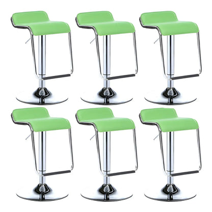 Tabouret de bar pivotant moderne sur pied, hauteur réglable, dossier bas, revêtement en similicuir.