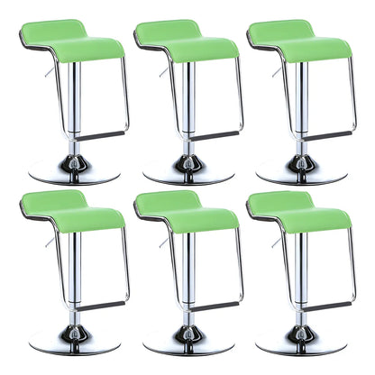 Tabouret de bar pivotant moderne sur pied, hauteur réglable, dossier bas, revêtement en similicuir.