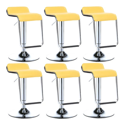 Tabouret de bar pivotant moderne sur pied, hauteur réglable, dossier bas, revêtement en similicuir.