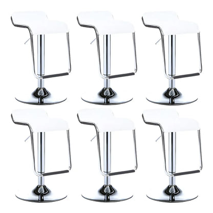 Tabouret de bar pivotant moderne sur pied, hauteur réglable, dossier bas, revêtement en similicuir.