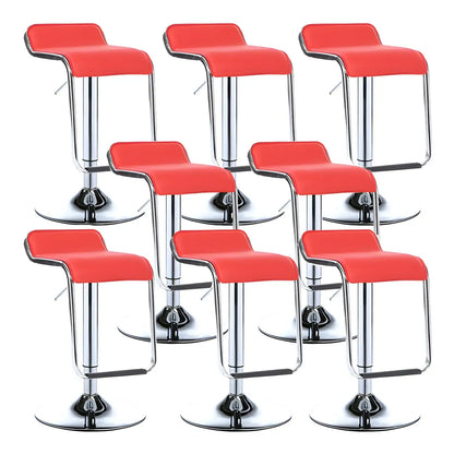 Tabouret de bar pivotant moderne sur pied, hauteur réglable, dossier bas, revêtement en similicuir.