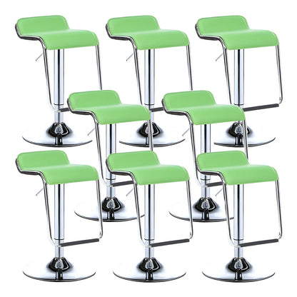 Tabouret de bar pivotant moderne sur pied, hauteur réglable, dossier bas, revêtement en similicuir.