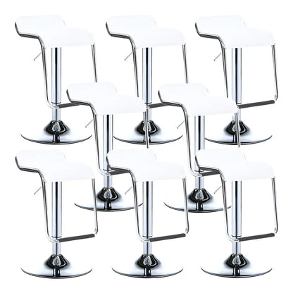 Tabouret de bar pivotant moderne sur pied, hauteur réglable, dossier bas, revêtement en similicuir.