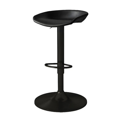 Tabouret de bar pivotant et réglable en cuir noir moderne