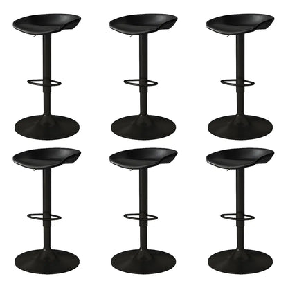 Tabouret de bar pivotant et réglable en cuir noir moderne