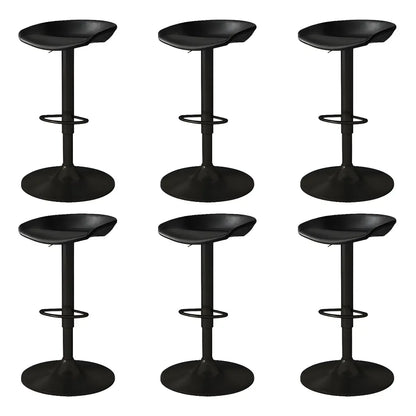 Tabouret de bar pivotant et réglable en cuir noir moderne