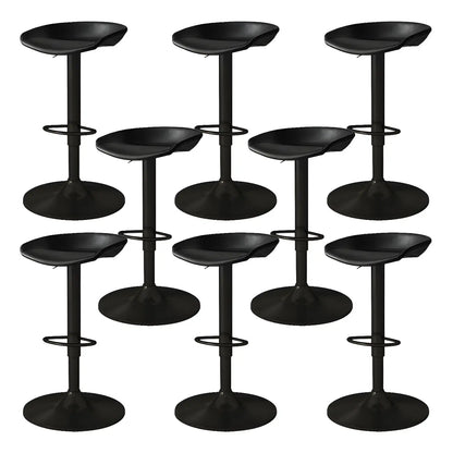 Tabouret de bar pivotant et réglable en cuir noir moderne