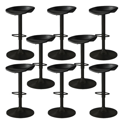 Tabouret de bar pivotant et réglable en cuir noir moderne