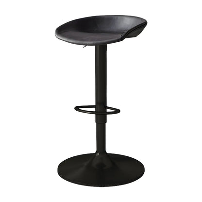 Tabouret de bar pivotant et réglable en cuir noir moderne