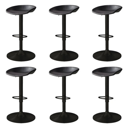 Tabouret de bar pivotant et réglable en cuir noir moderne