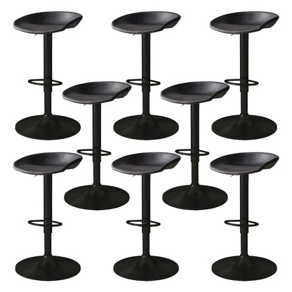 Tabouret de bar pivotant et réglable en cuir noir moderne