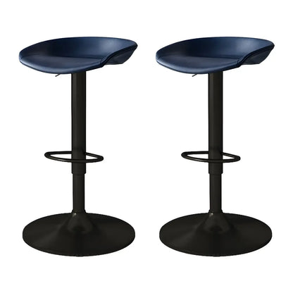 Tabouret de bar pivotant et réglable en cuir noir moderne