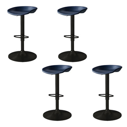Tabouret de bar pivotant et réglable en cuir noir moderne