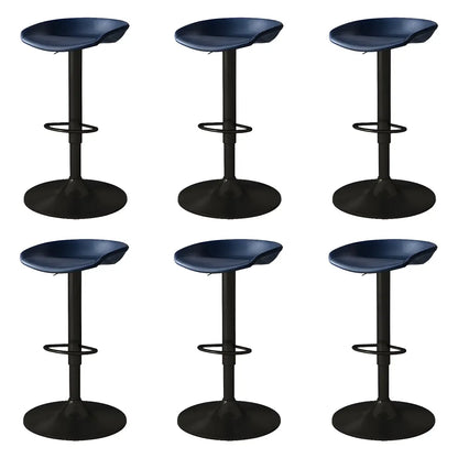 Tabouret de bar pivotant et réglable en cuir noir moderne