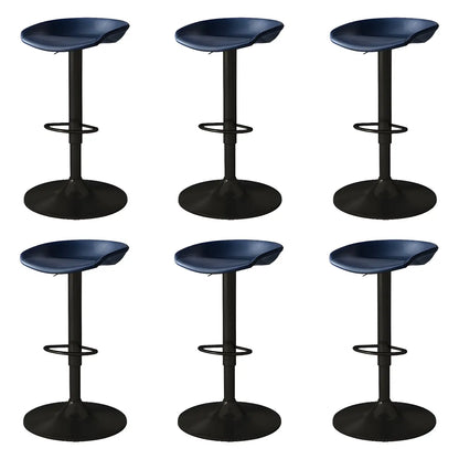 Tabouret de bar pivotant et réglable en cuir noir moderne