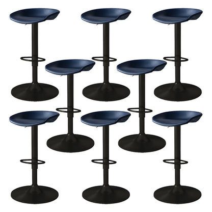 Tabouret de bar pivotant et réglable en cuir noir moderne