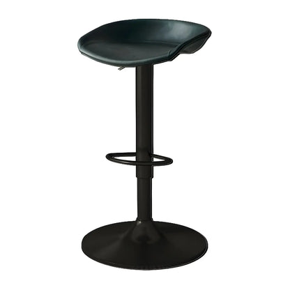 Tabouret de bar pivotant et réglable en cuir noir moderne