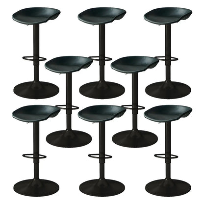 Tabouret de bar pivotant et réglable en cuir noir moderne