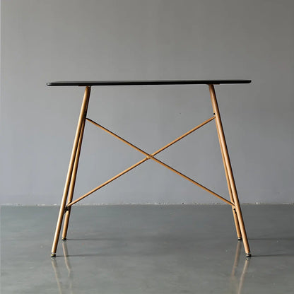 Tables de bar industrielles légères en bois noir et métal imitation bois