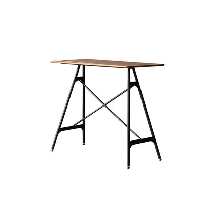 Tables de bar industrielles légères en bois noir et métal imitation bois