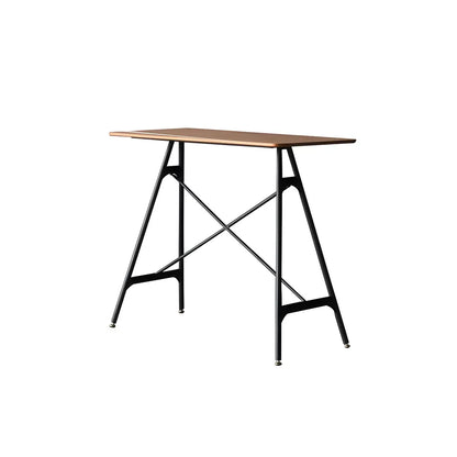 Tables de bar industrielles légères en bois noir et métal imitation bois