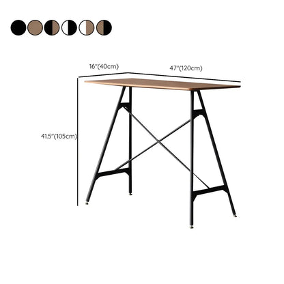 Tables de bar industrielles légères en bois noir et métal imitation bois