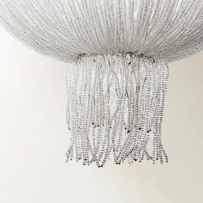 Lustre luxueux et élégant en perles de verre transparent