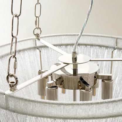 Lustre luxueux et élégant en perles de verre transparent