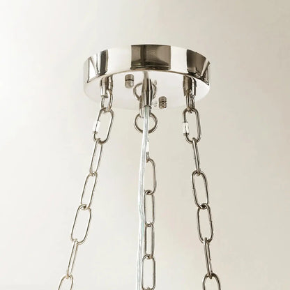 Lustre luxueux et élégant en perles de verre transparent