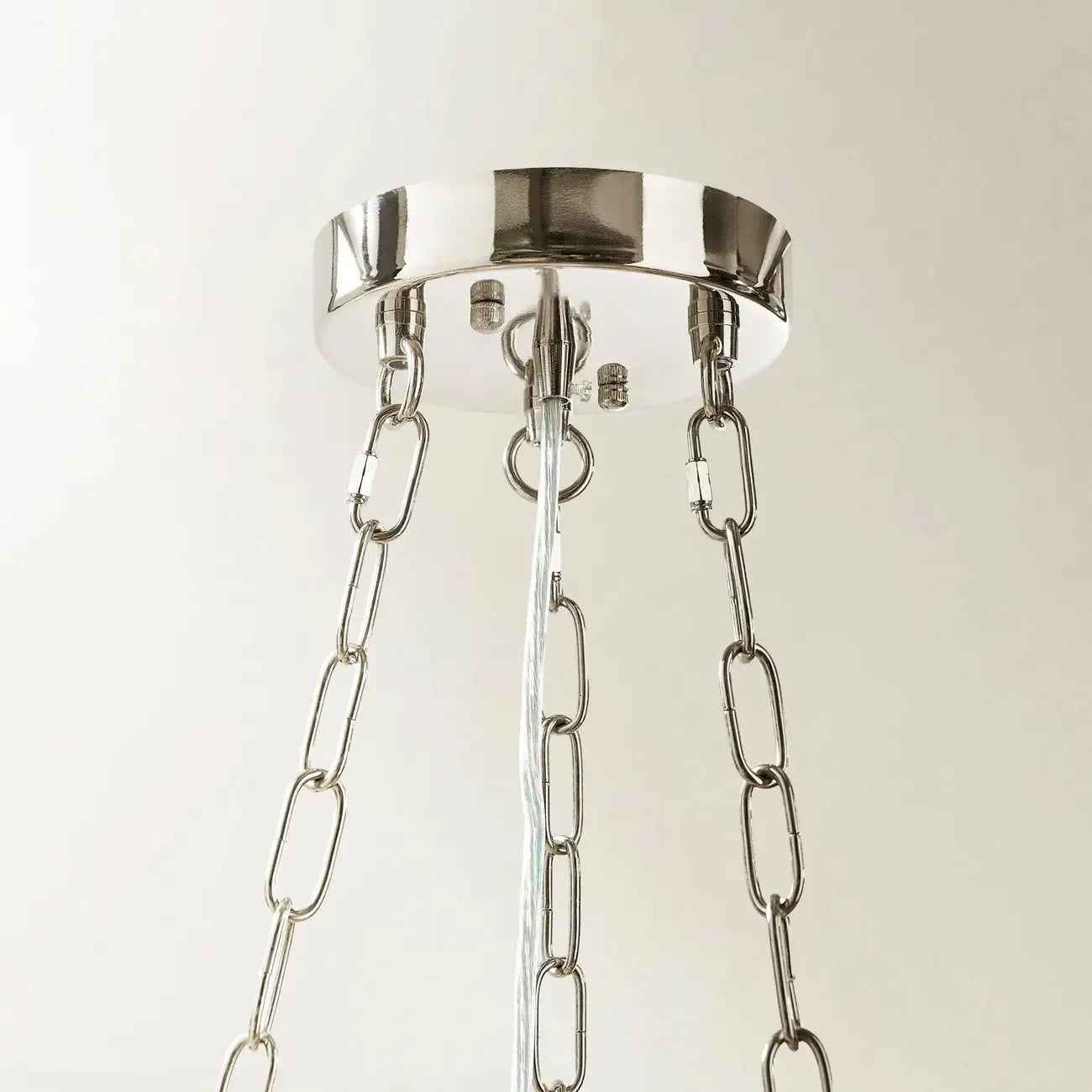 Lustre luxueux et élégant en perles de verre transparent