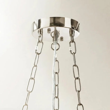 Lustre luxueux et élégant en perles de verre transparent