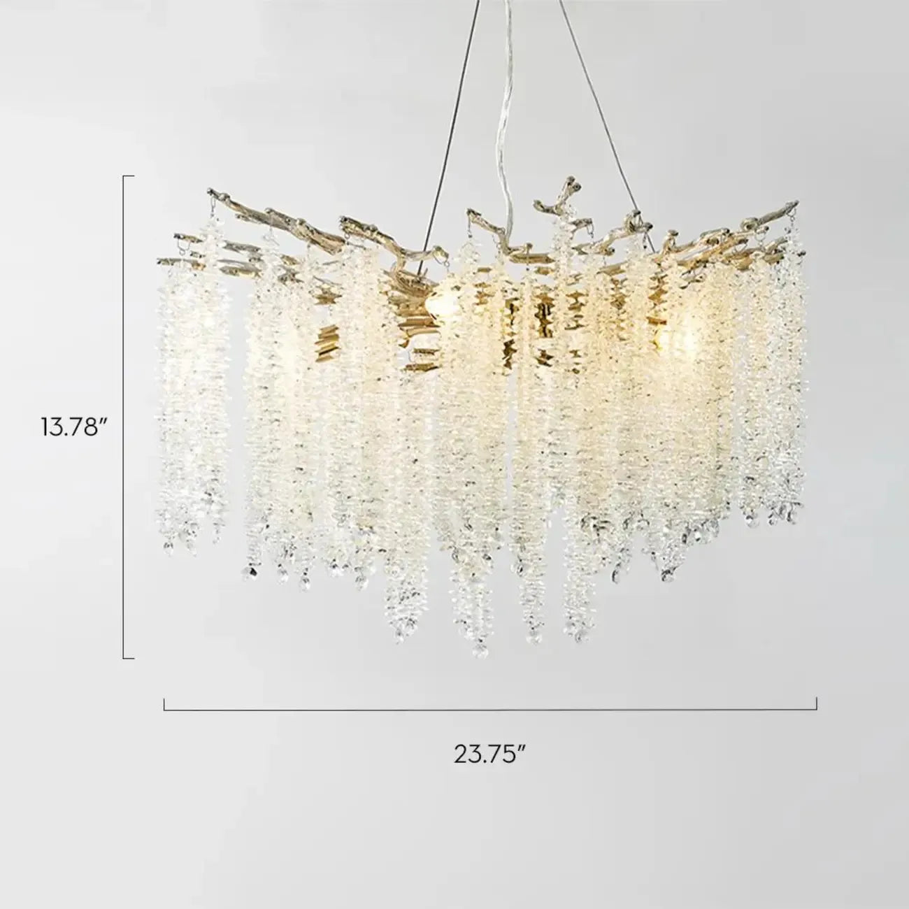 Lustre moderne à six lumières en cristal et perles, style branches