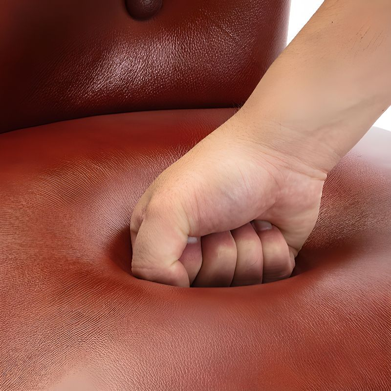 Tabouret de bar pivotant en bois massif et cuir véritable